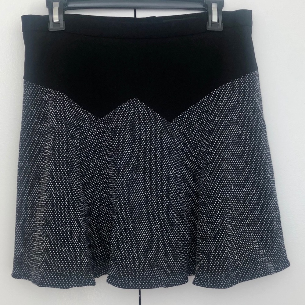 Tibi | 10| Black/White Blocked Tweed Skirt
